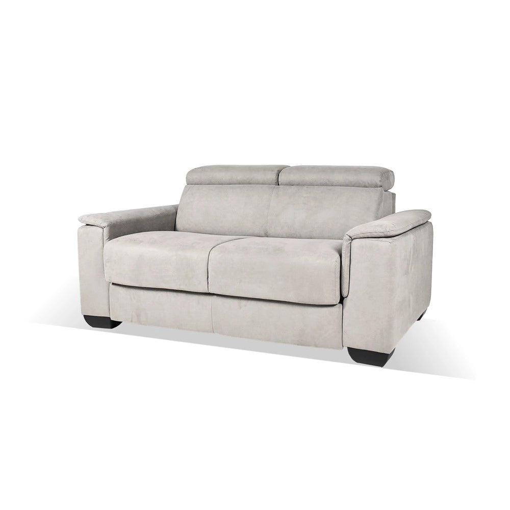 Divano Letto 2 posti in tessuto grigio chiaro Mercurio 194x83x97H