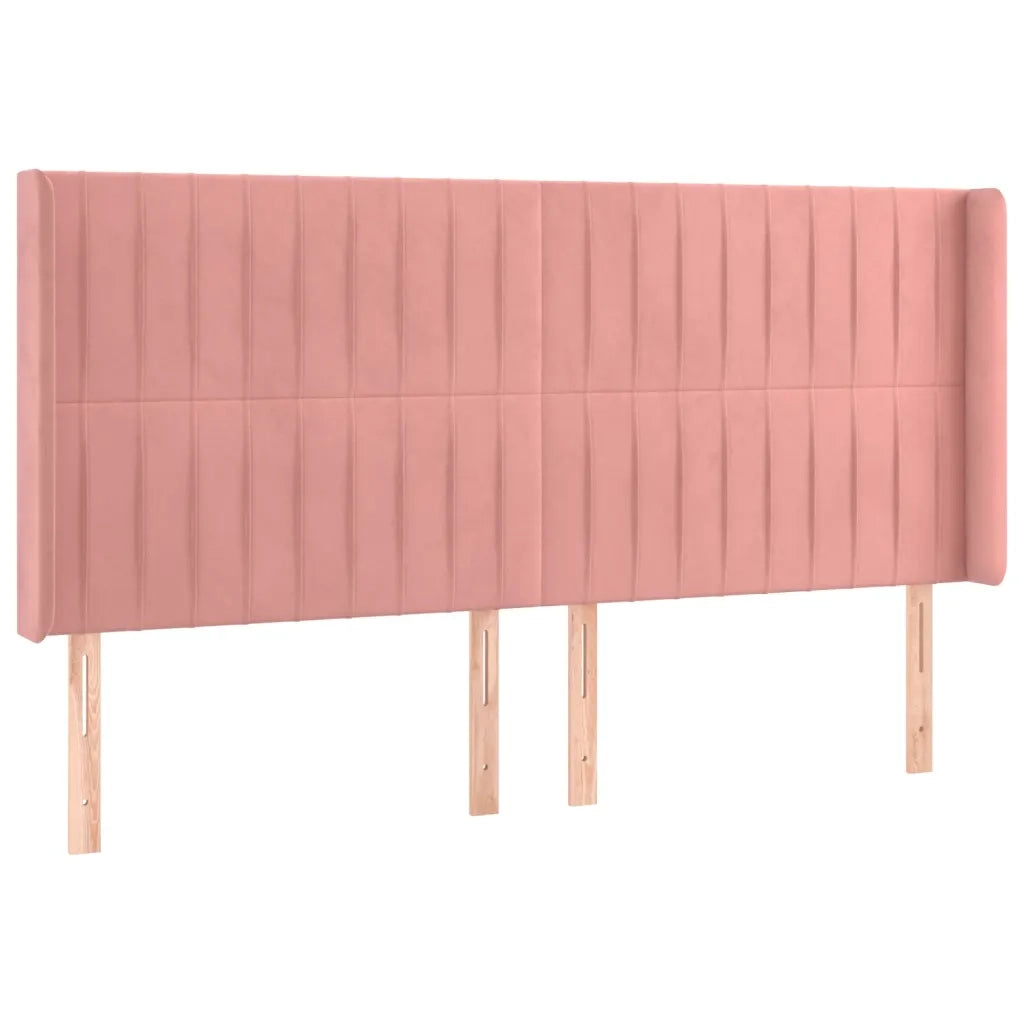 Letto a Molle con Materasso e LED Rosa 180x200 cm in Velluto