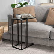 Tavolino laterale a C in acciaio nero 46 x 26 x 60 cm