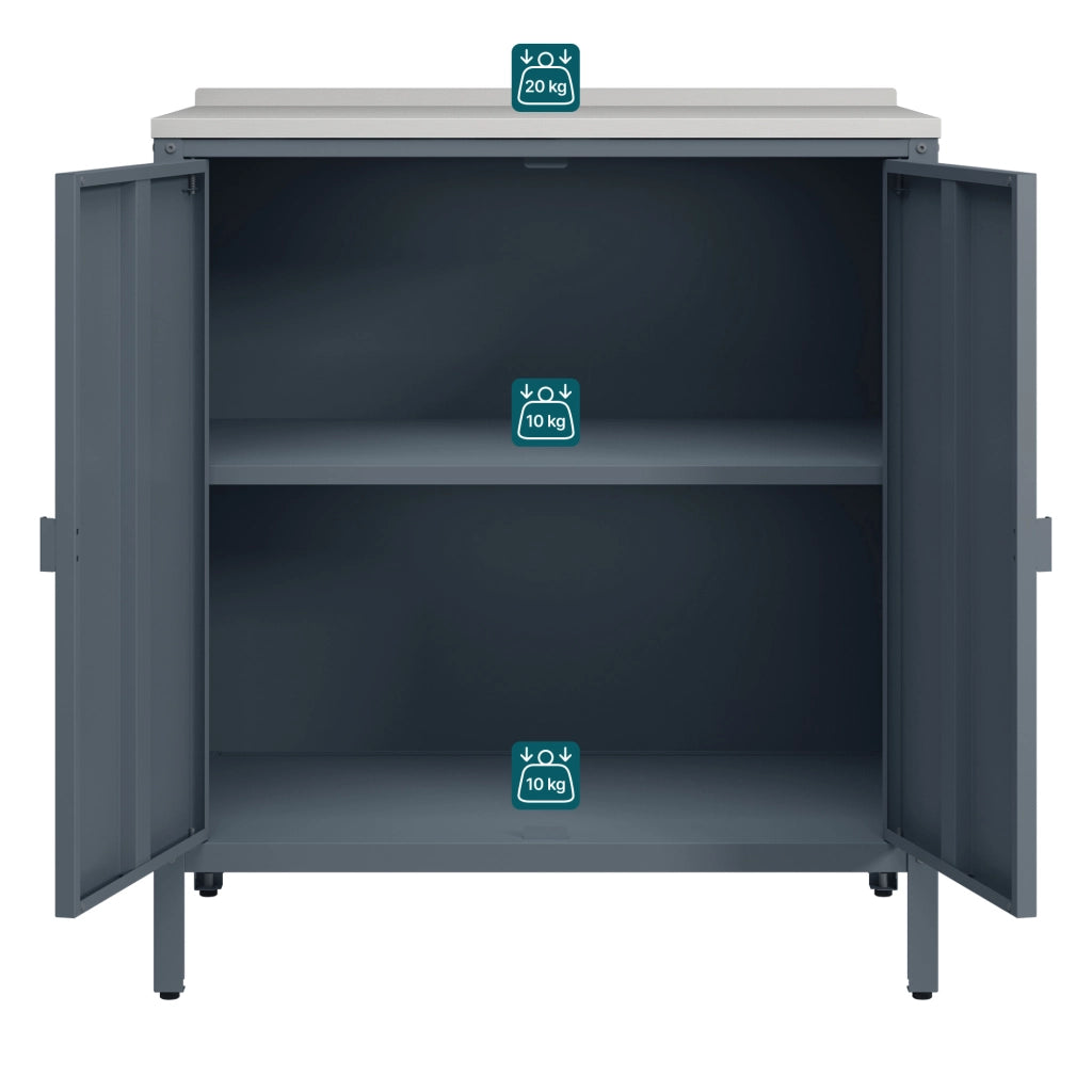Armadietto da Giardino Bolognano 92 x 80 x 50 cm Acciaio - Grigio Scuro Opaco - casa.pro