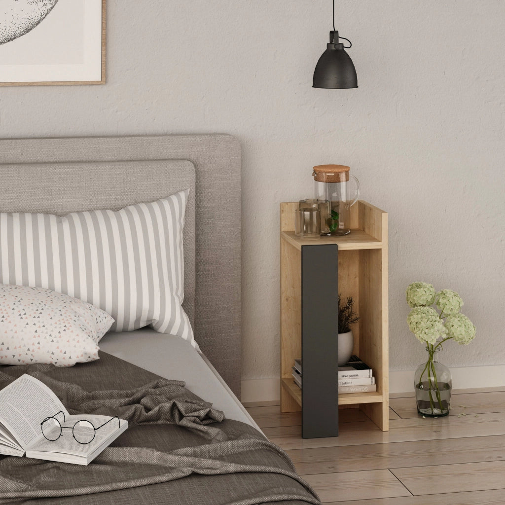 Comodino in legno "Elos Right" - 25 x 27 x 60 cm - Beige