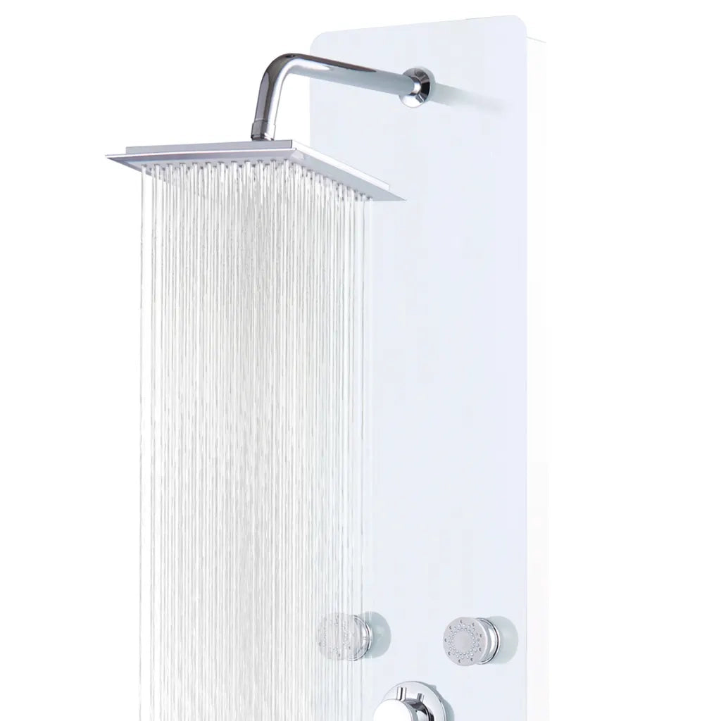 Pannello Doccia in Vetro 25x44,6x130 cm Bianco 142992