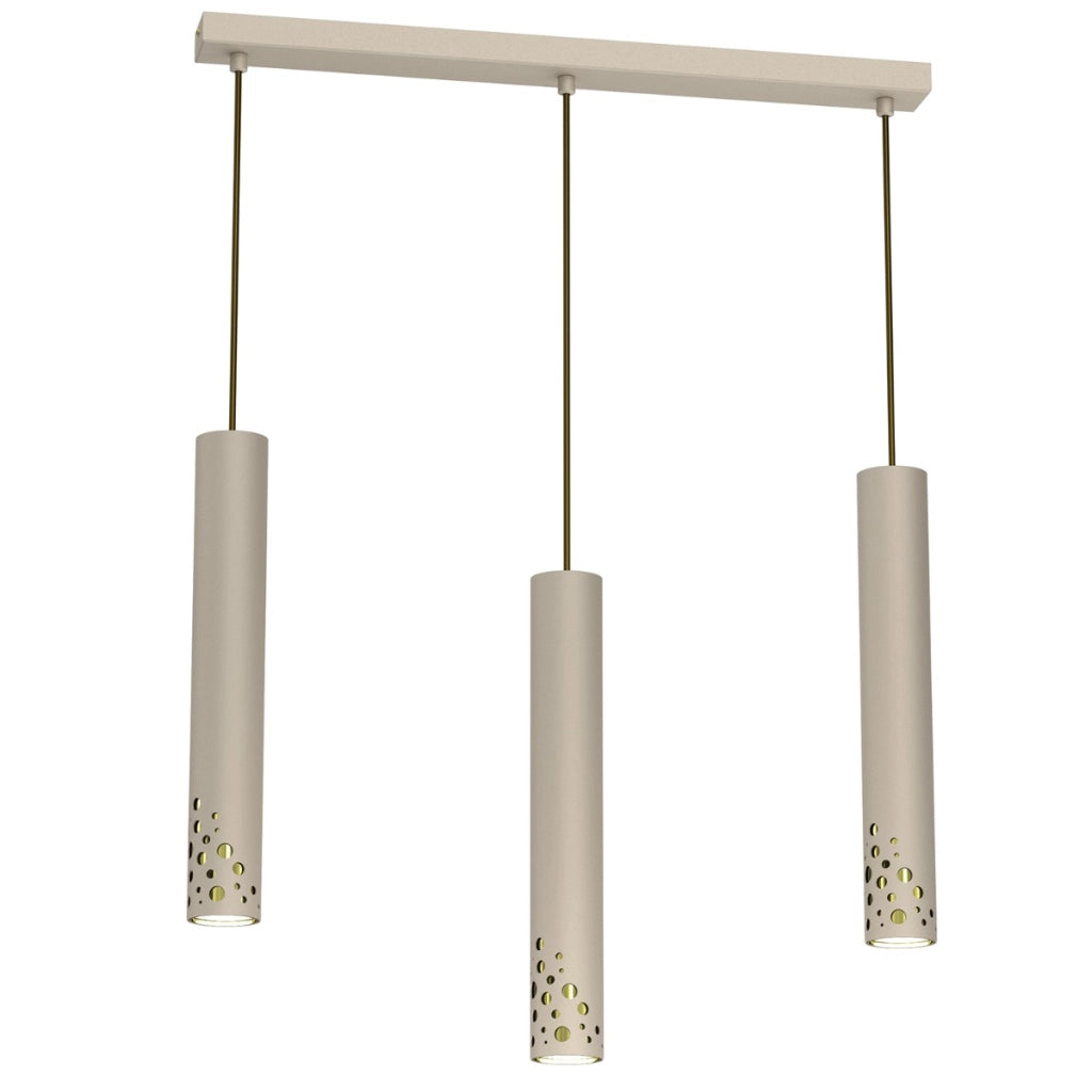 Lampada a sospensione Luminex Altro Buble crema oro 3xGU10