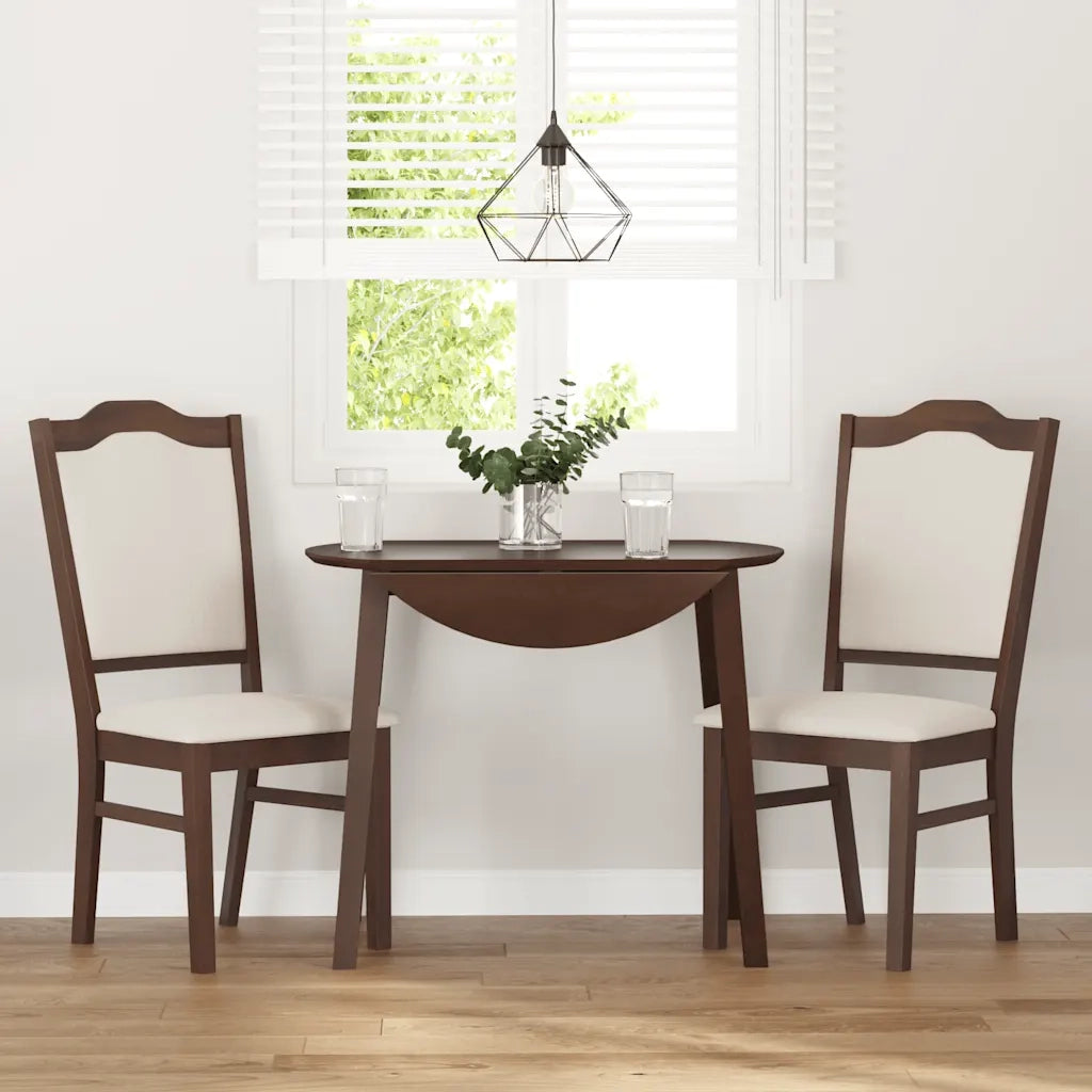 Sedie da Pranzo con Cuscini 2pz Marrone Legno Massello di Hevea 4102466
