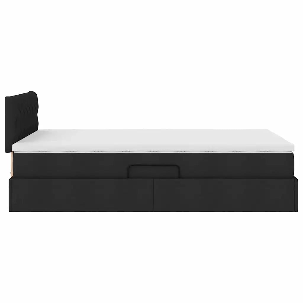 Letto con contenitore e materasso Nero 120 x 190 cm