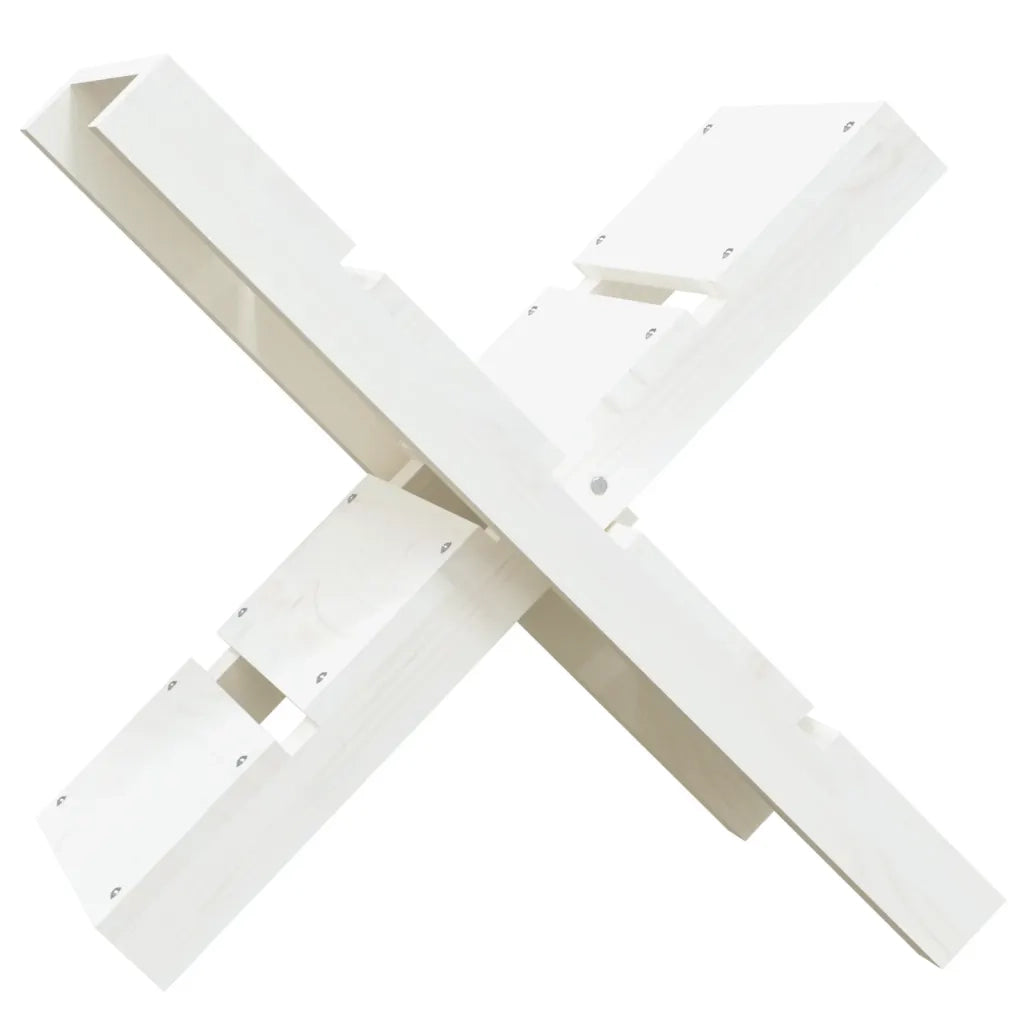 Portaceppi Bianco 47x39,5x48 cm in Legno Massello di Pino 822448