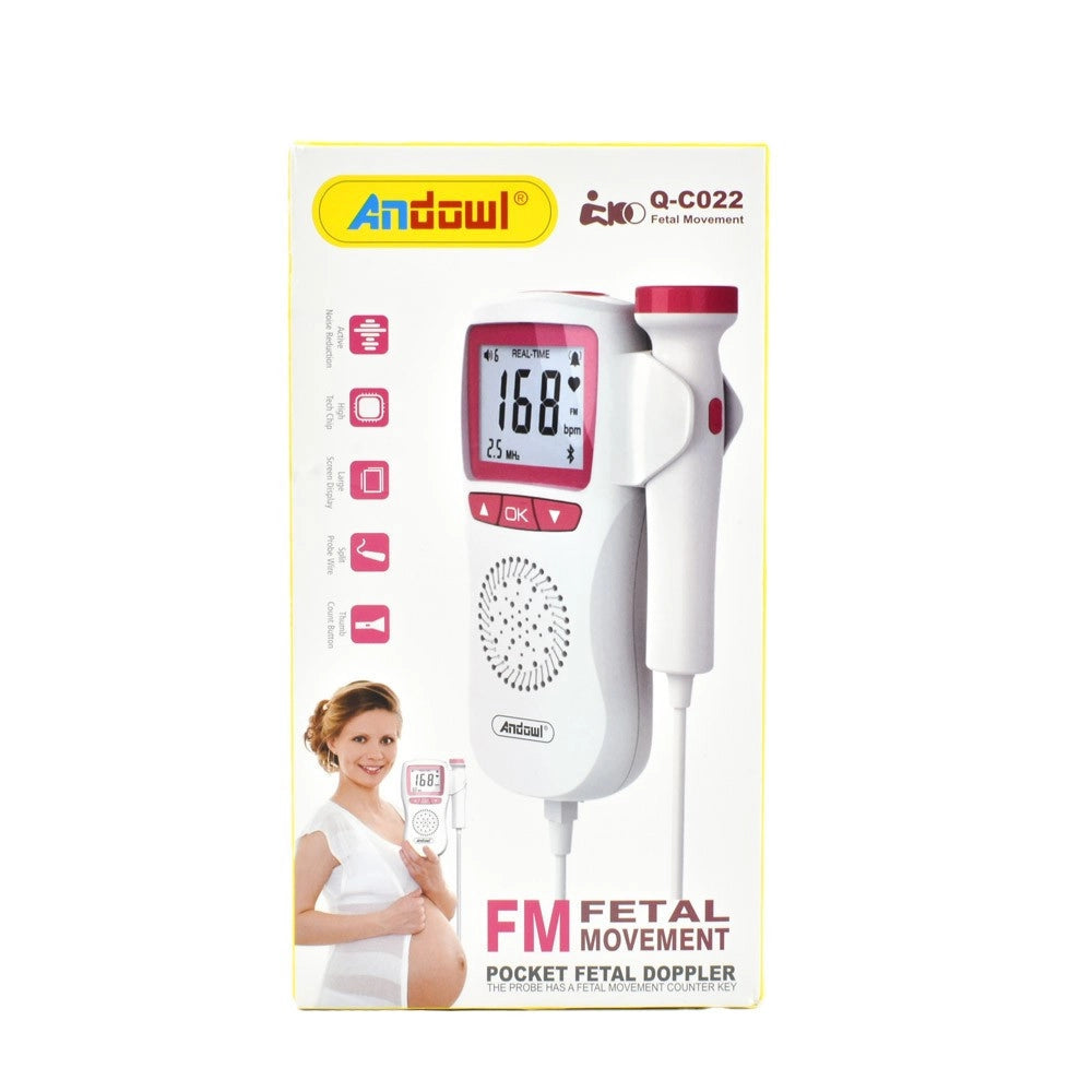 Trade Shop - Monitor Cardiaco Movimento Fetale Doppler Gravidanza Tascabile Q-c022 A Batteria -