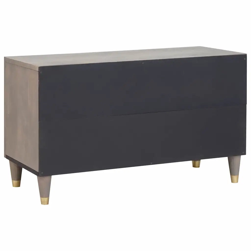 Mobile TV-Credenza TV-Console TV Grigio 80 x 33 x 46 cm Legno di mango massello 298957