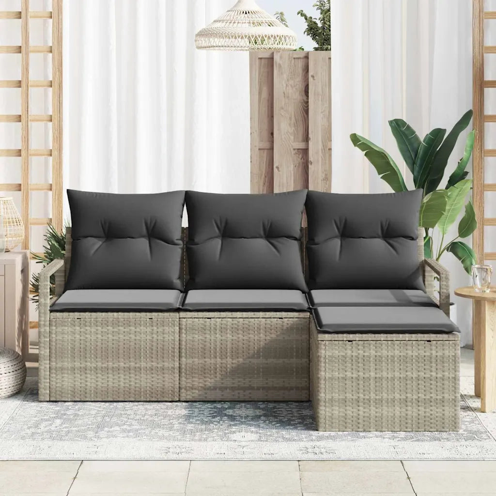 Set di divani 4 pcs Grigio chiaro polyrattan 3346332