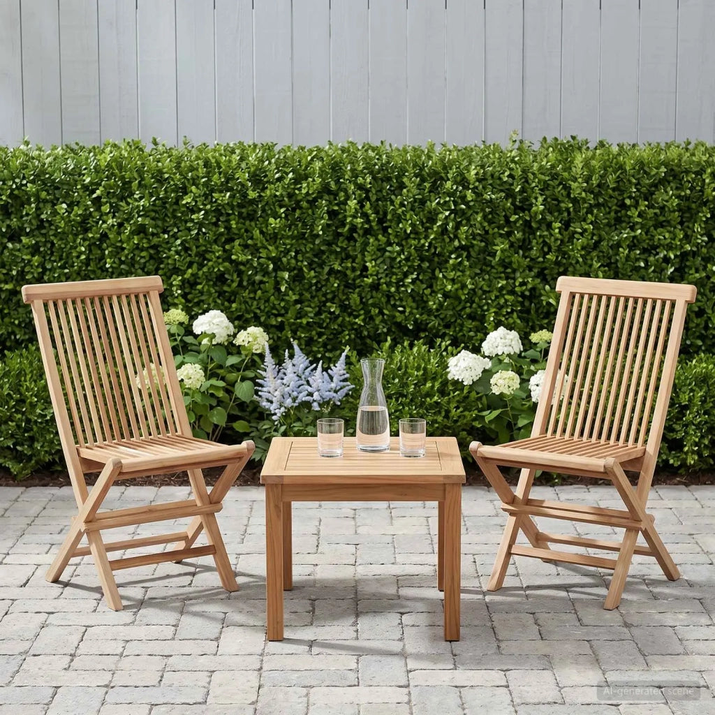 Sedia da giardino pieghevole 2 pcs Naturale 42028481