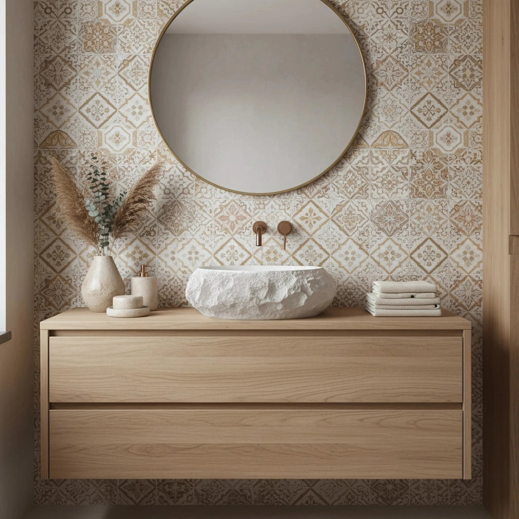 Lavabo Da Appoggio Rea Mika Ivory