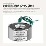 Elettromagnete - 12V DC - Alta attrazione - 40 mm diametro - Utilizzo in industria - 25 kg di attrazione