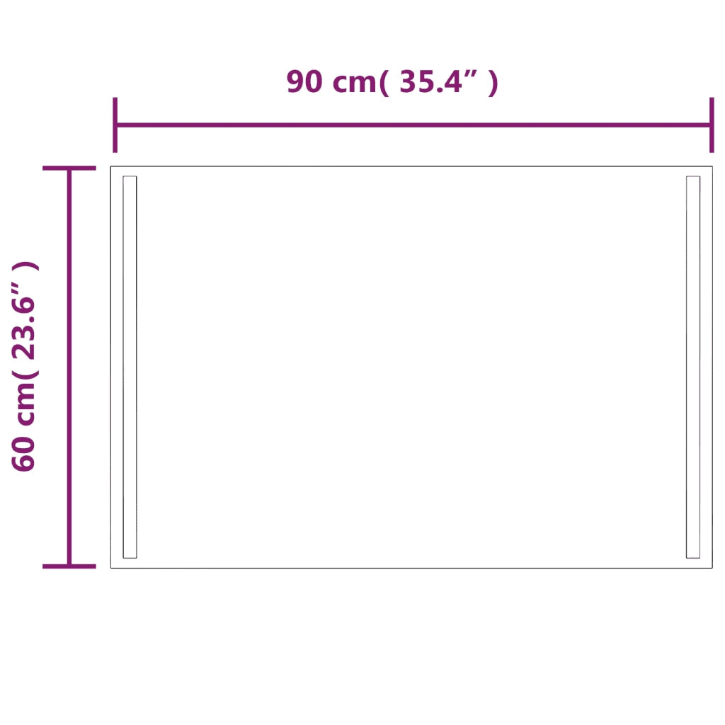 Specchio da Bagno con Luci LED 60x90 cm cod mxl 67740