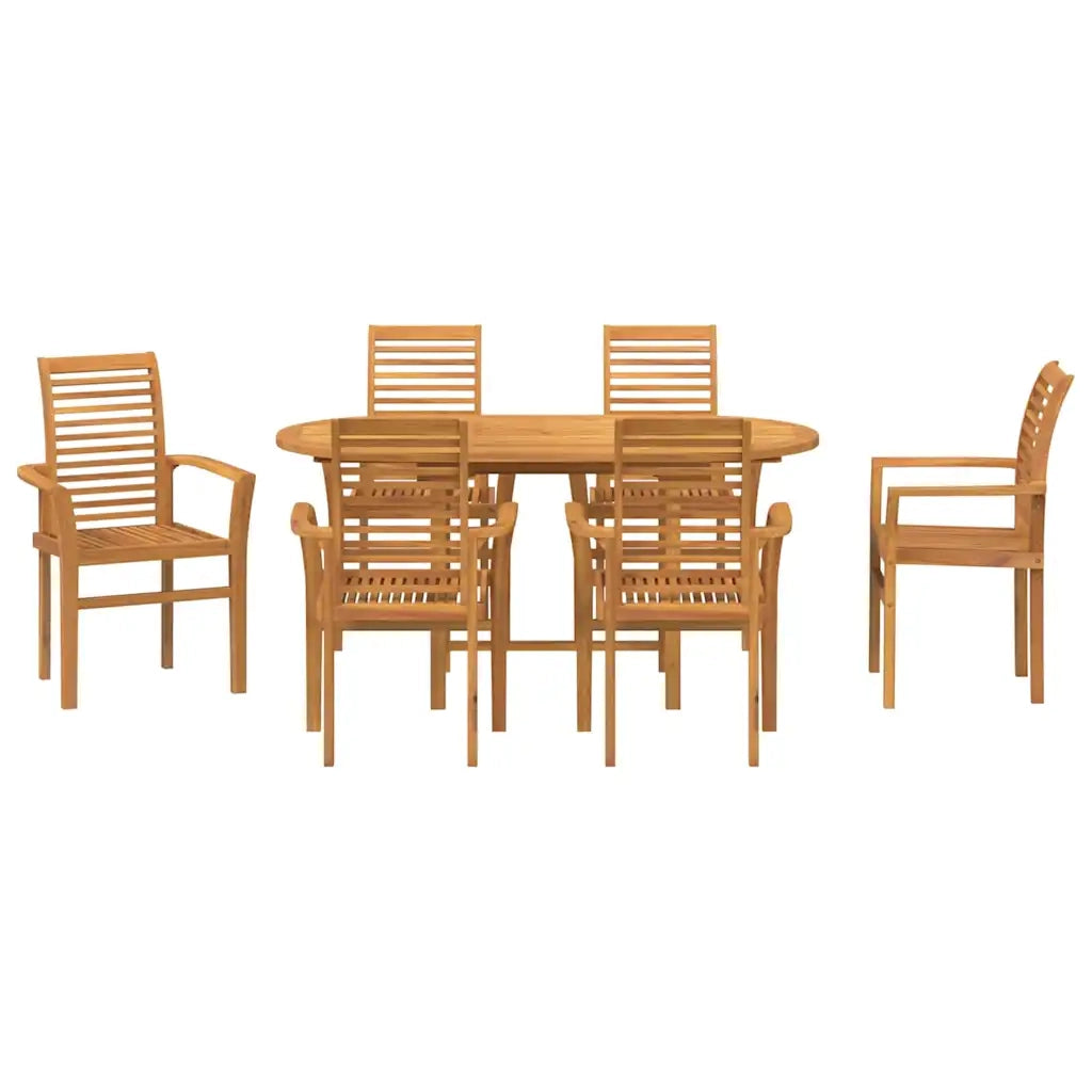 Set da Pranzo per Giardino 7 pcs Marrone Legno di teak solido 3383948