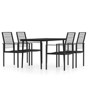 Set da pranzo da giardino nero da 5 pezzi 02_0013847
