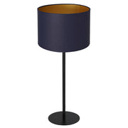 Lampada da tavolo nera 56cm paralume blu oro Arden