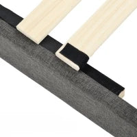 Struttura Letto Matrimoniale con Rete a Doghe e Piedini antiscivolo, Testiera Imbottita in Lino,140x200 Grigio Scuro