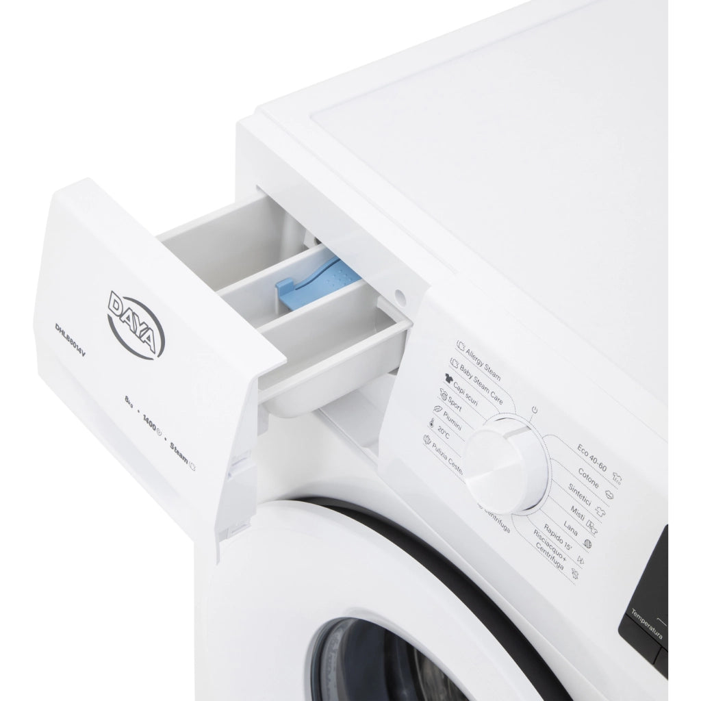 Daya DHLB8014V Lavatrice Con Display LCD | 8KG Con Motore Inverter | 1400 Giri/Minuto  | Classe Energetica A