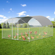 Recinzione per Polli a Forma Curva con Tetto Solare, 3 x 4 x 2m