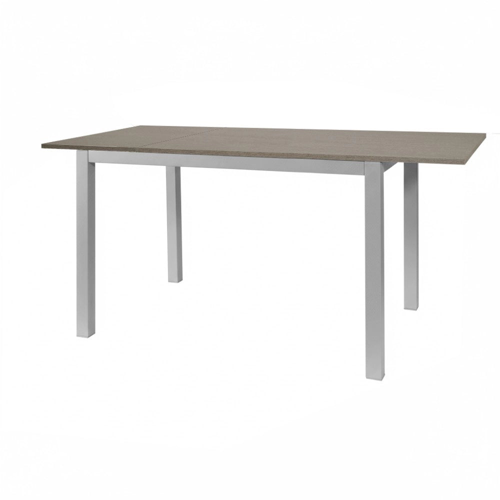 Tavolo rettangolare allungabile 120x80 struttura alluminio e piano larice grigio Monster
