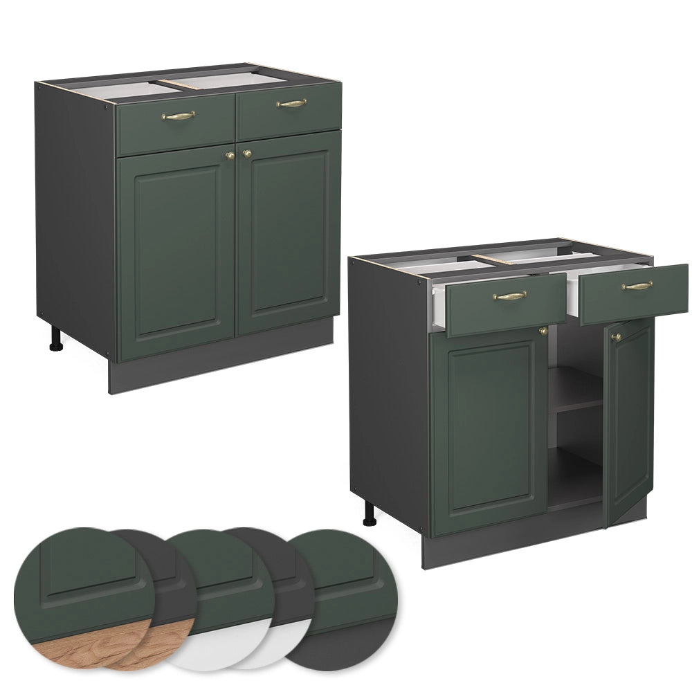 Vicco Mobiletto base per cucina Verde-oro Country House 80 cm senza piano di lavoro
