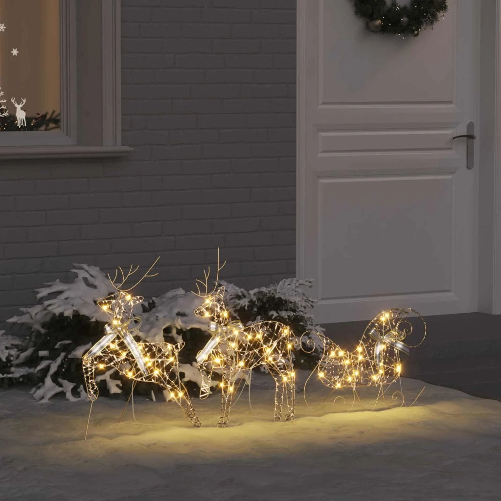 Renne LED con 60 LED 3 pcs Bianco caldo PET