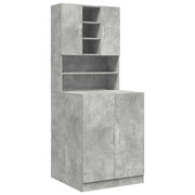 Set di 2 mobili da bagno per lavatrice con spazio di archiviazione ottimizzato 70,5 x 71,5 x 181,5 cm legno ingegnerizzato grigio cemento 02_0055758