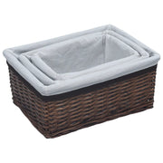 Set Cestini Impilabili 3 pz Marroni in Salice CFW5415704