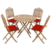 Set da Pranzo da Giardino 5 pz Pieghevole con Cuscini in BambÃ¹ cod mxl 40655