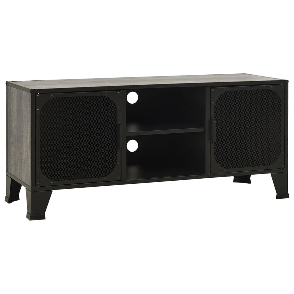 Mobile TV multimediale scaffale TV mobile TV sala da pranzo soggiorno camera da letto 105 x 36 x 47 cm metallo e MDF grigio 02_0025695