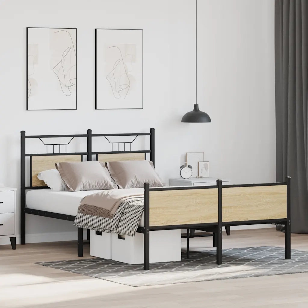 vidaXL Giroletto senza Materasso Rovere Sonoma 120x200cm in Truciolato