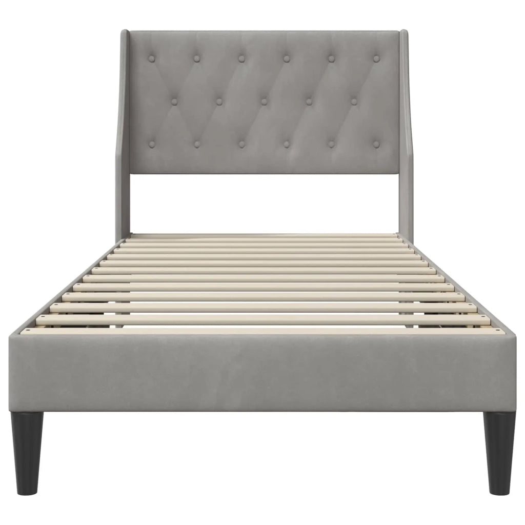 Struttura del letto Grigio chiaro 100 x 200 cm Velluto 42027406