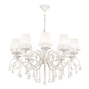Maytoni Lampadario Shabby Chic Grace 10 luci E14 bianco metallo cristallo