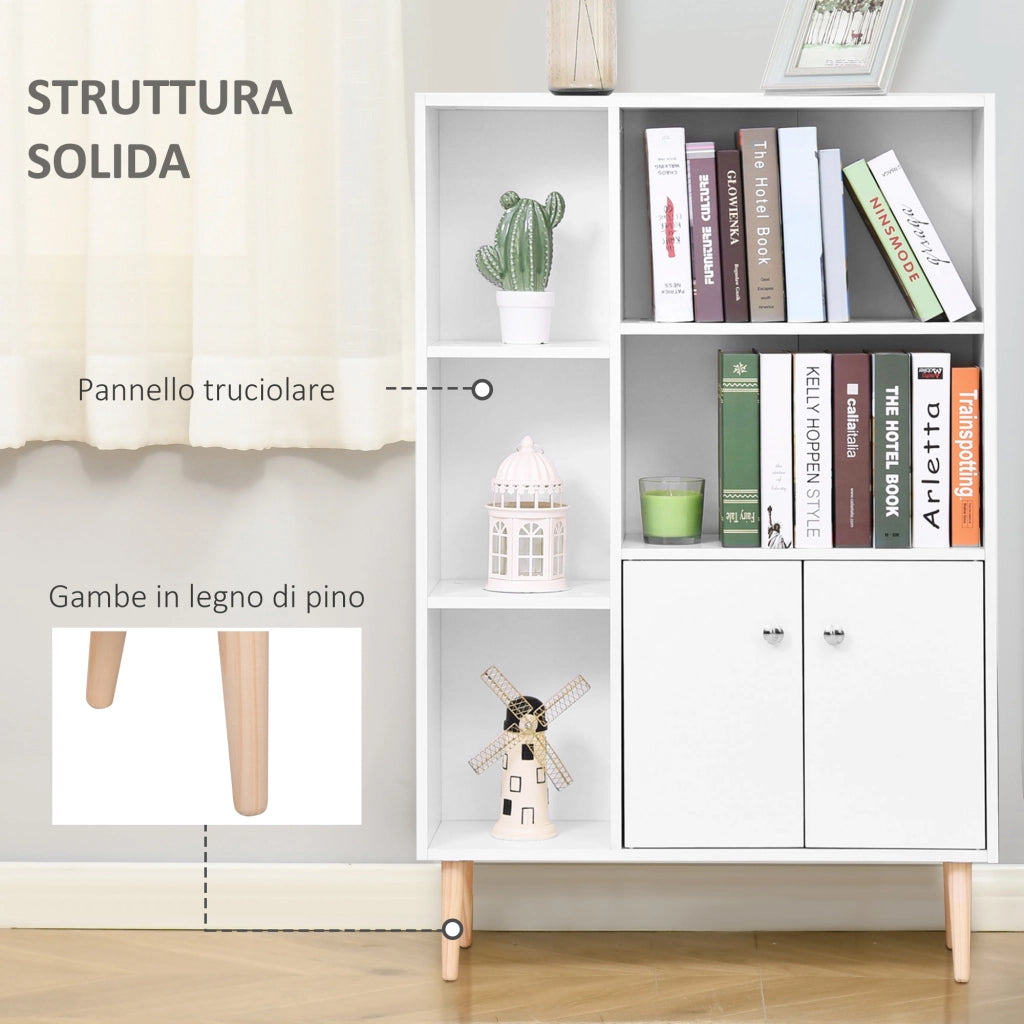 Libreria in Legno di Pino Bianco ¨C zephmum ¨C 80x24x123