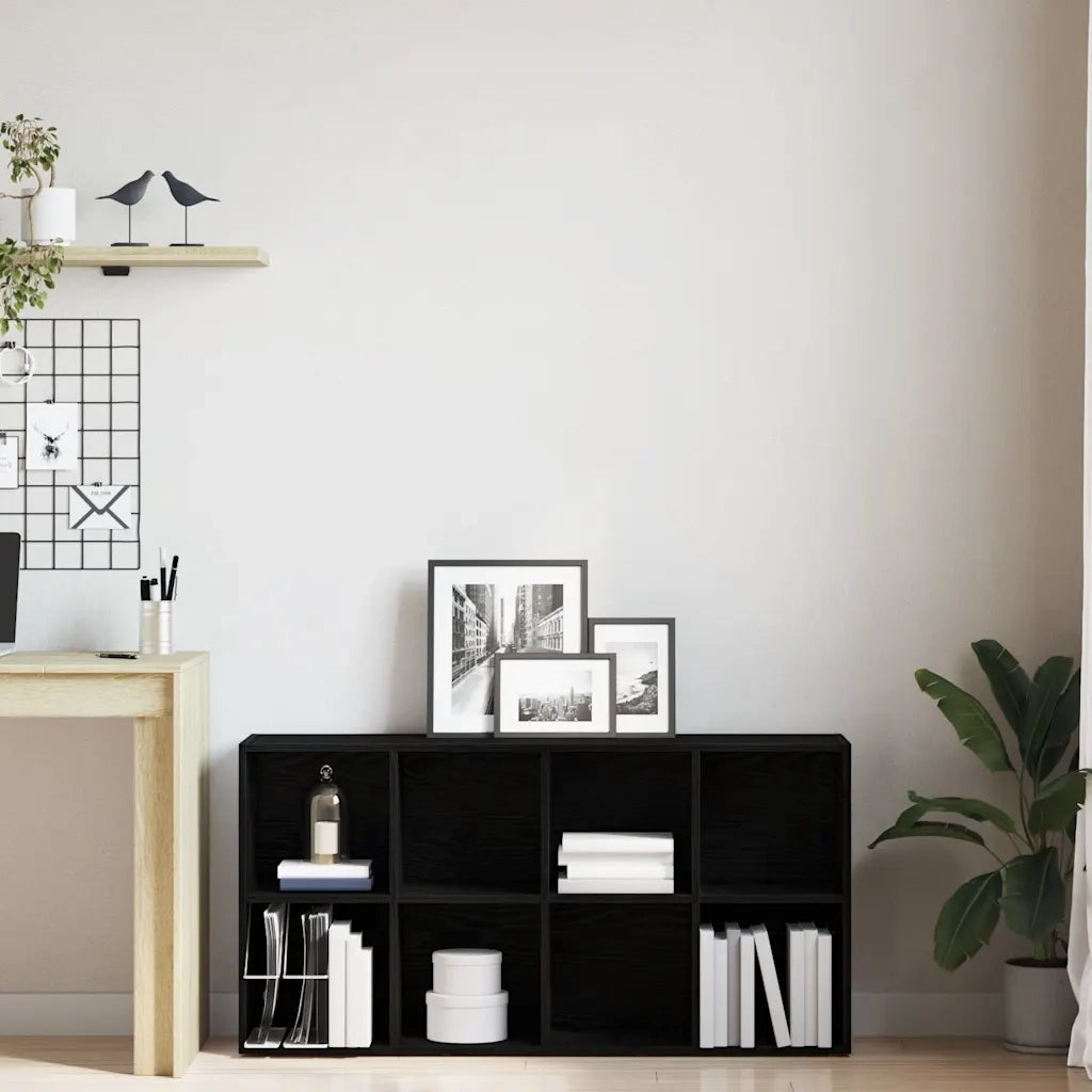 Libreria-Scaffale per Libri-Mobile di Stoccaggio Rovere Nero 66x30x130 cm in Legno Multistrato