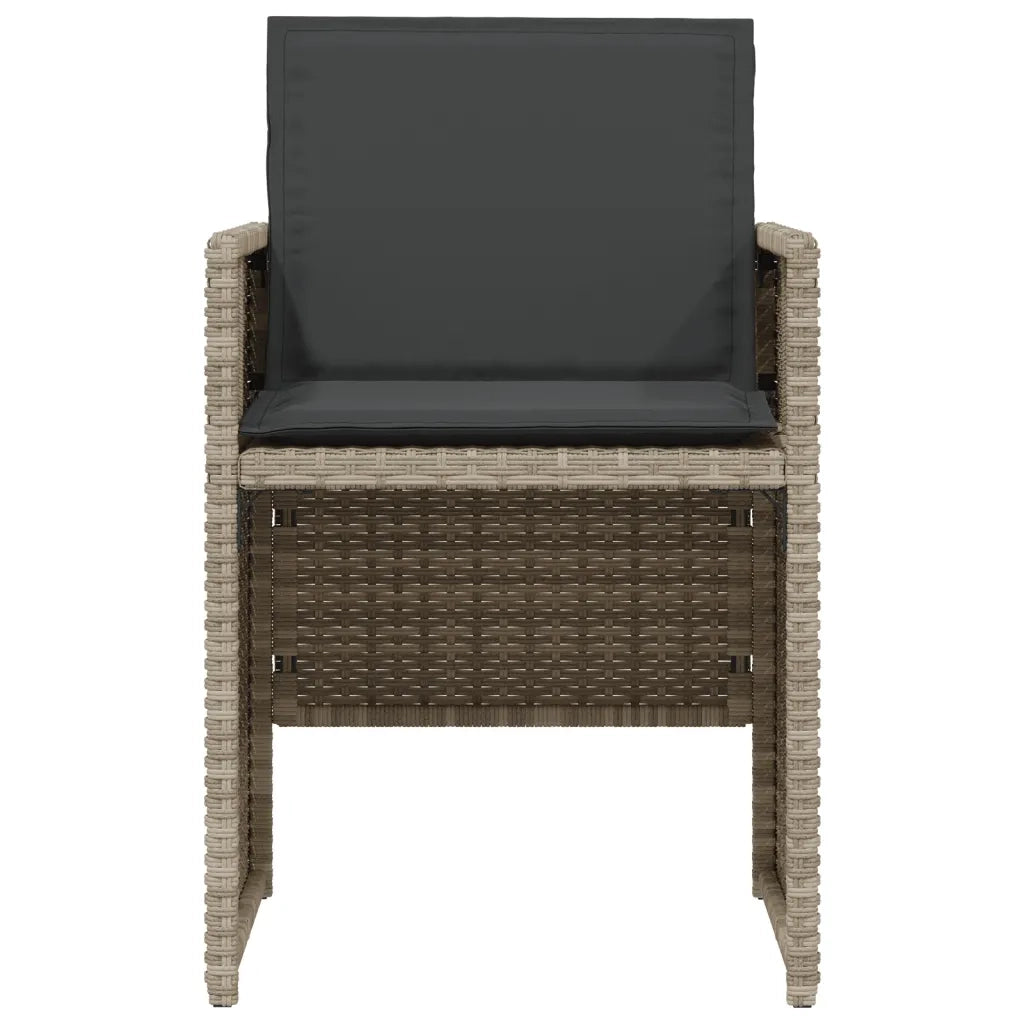 Set da Bistr¨° 3 pz | Set Salotto da Giardino con Cuscini Grigio Chiaro in Polyrattan