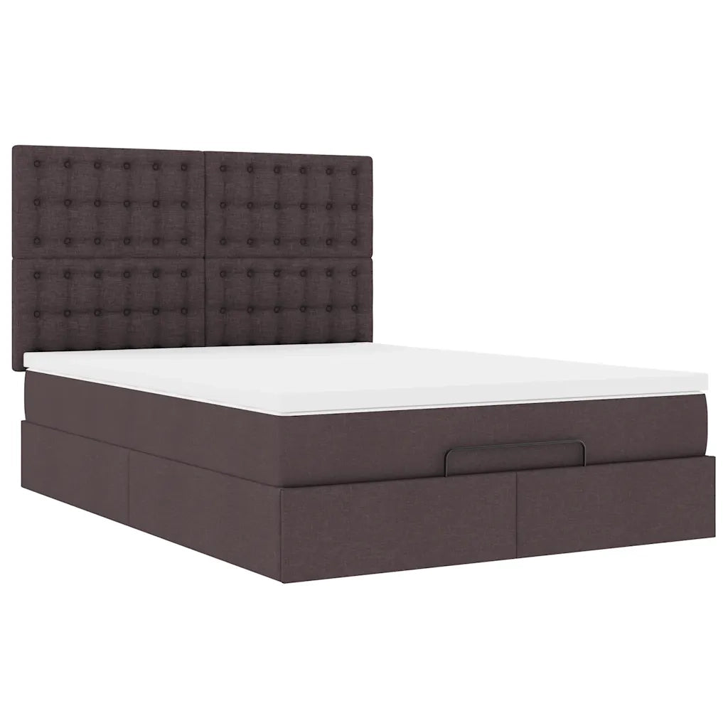 Struttura Letto Pouf con Materasso 140x200 cm in Tessuto 3314179