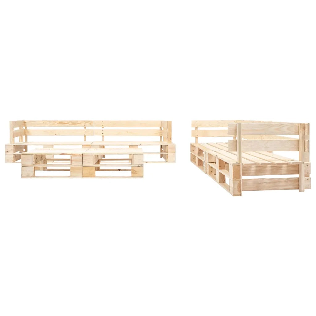Set Divani da Giardino Pallet 6 pz con Cuscini Grigi in Legno 277504