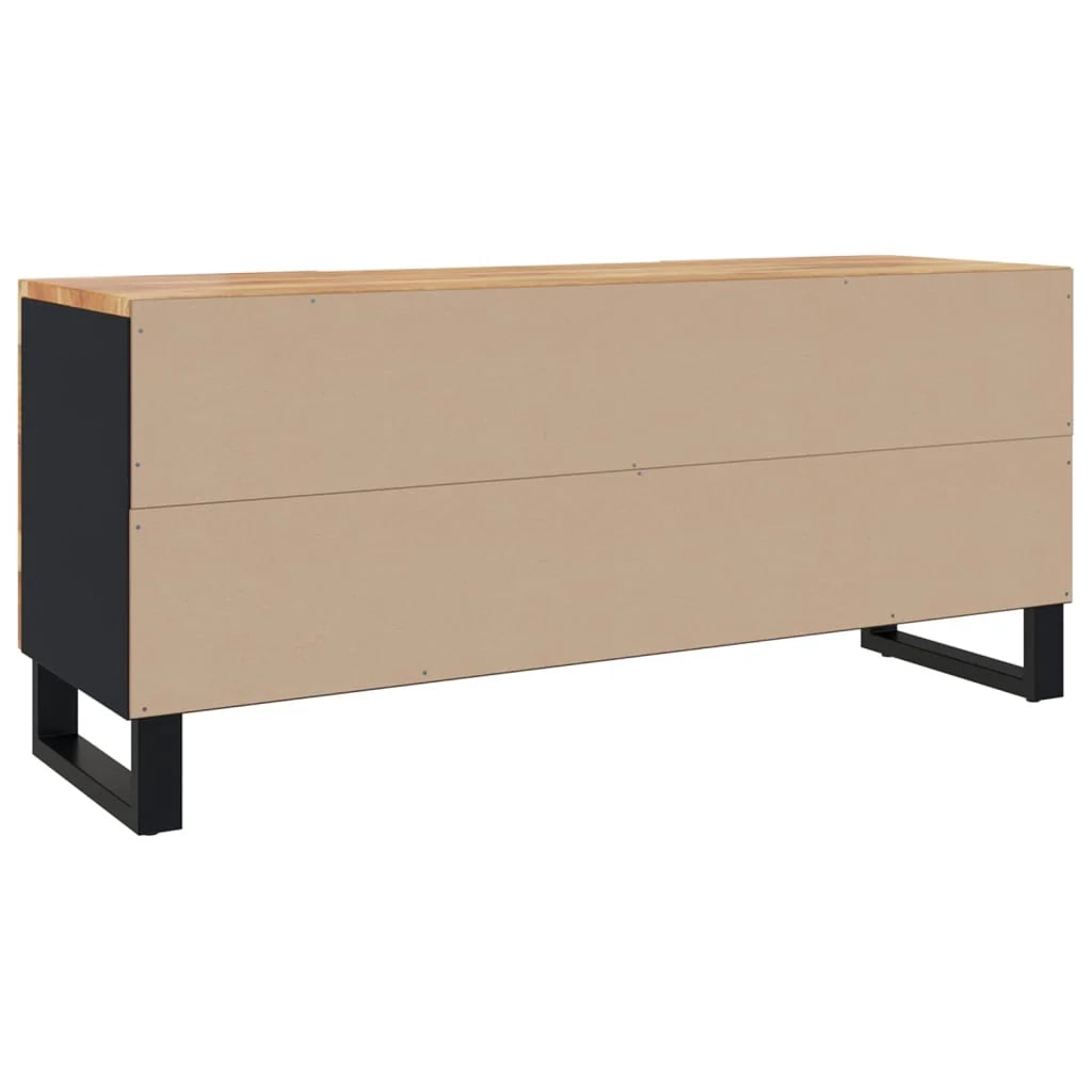 Mobile TV multimediale scaffale per televisione televisione buffet sala da pranzo soggiorno camera da letto 105 x 33 x 46 cm legno massello di acacia nero 02_0025667