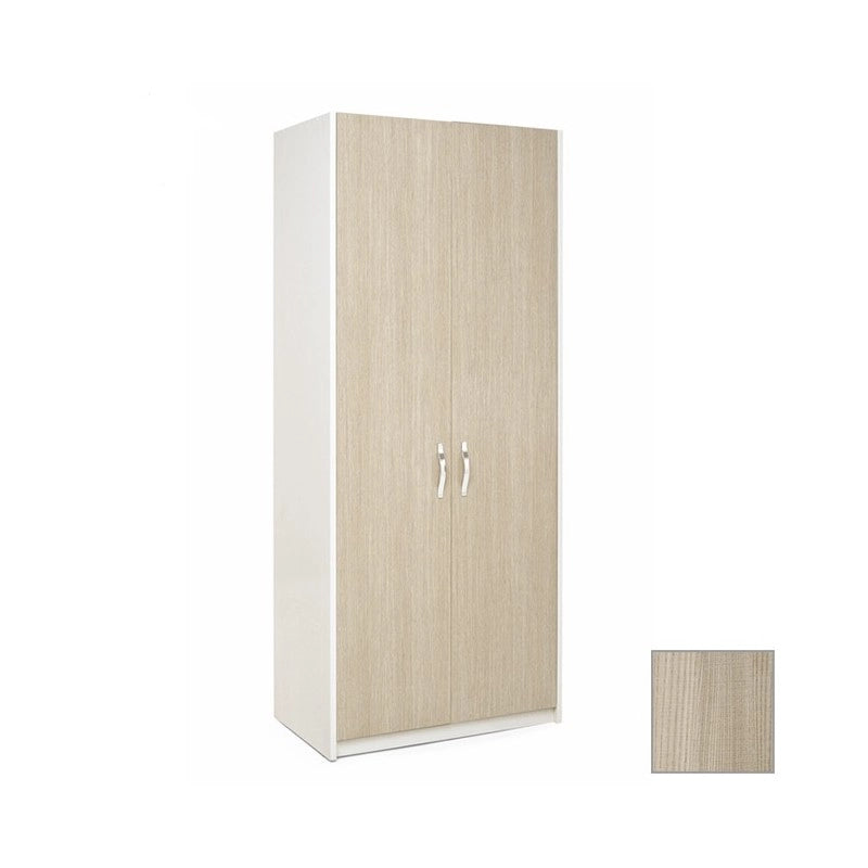 Armadio 2 ante cassa bianca e frontale colore olmo Cm 91x52xH 210