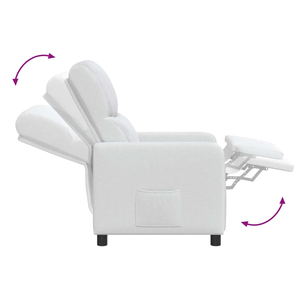 Divano Sedia-Poltrona reclinabile Bianco Tessuto 339045