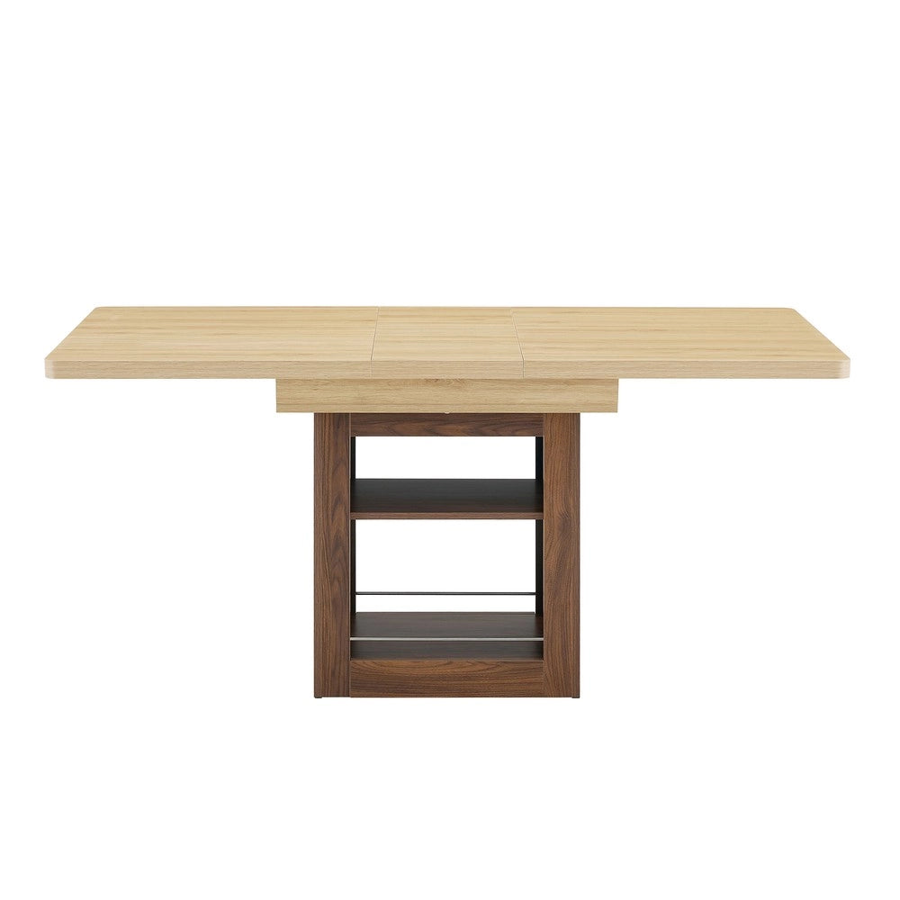 Tavolo da Pranzo Allungabile con Vani ¨C MINIMAL ¨C Effetto Noce, MDF, 130/160 cm, 4-8 Persone
