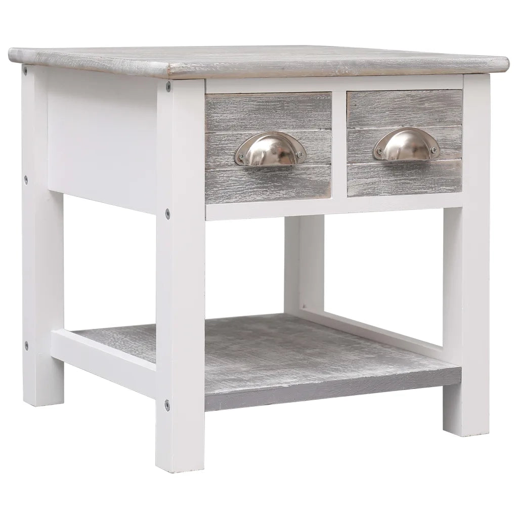 Tavolino Laterale Grigio 40x40x40 cm in Legno di Paulownia cod mxl 26290