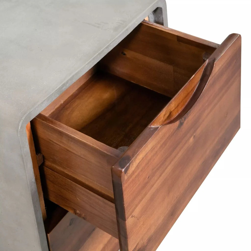 Comodino cassettiera mobile per camera da letto legno massello di acacia 40 x 30 x 50 cm 1402118