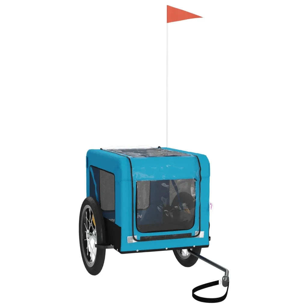 Rimorchio da Bici per Animali Blu e Nero Oxford e Ferro 93918