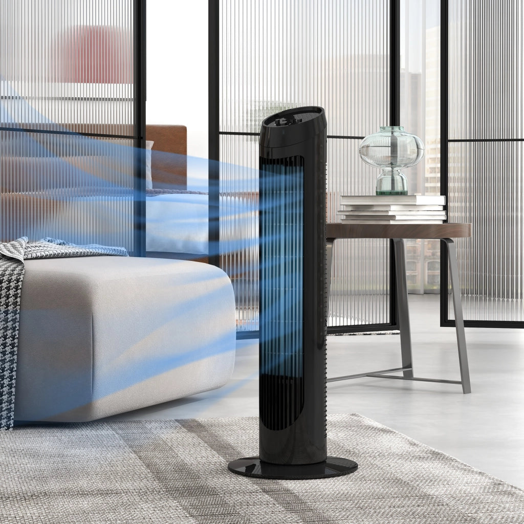 Ventilatore a Torre 45W Silenzioso ¨C zephmum ¨C Nero 27x75 cm