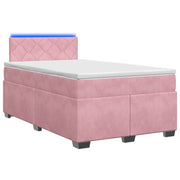 Letto con Box Spring, Materasso e LED Rosa 120 x 190 cm Velluto 3452149
