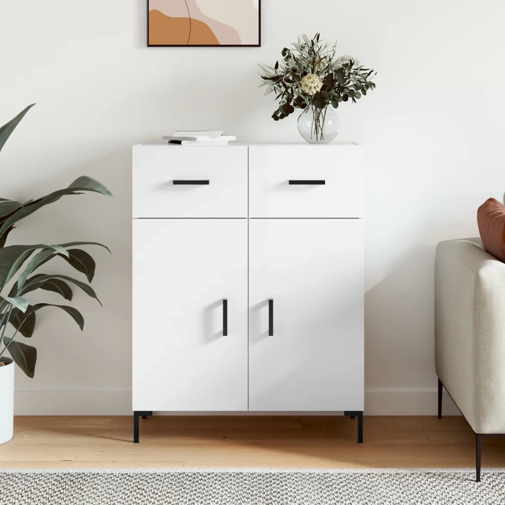 Credenza 69,5x34x90 cm in Legno Multistrato Bianco Lucidocod mxl 128050