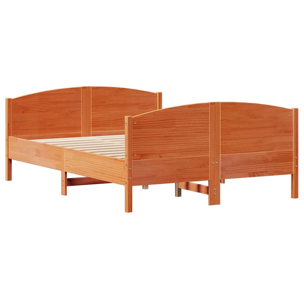 vidaXL Letto senza Materasso Marrone Cera 120x190 cm in Legno di Pino
