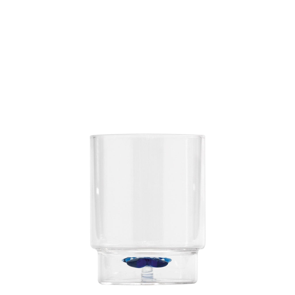 Zafferano Set 6 Bicchieri Tumbler Teca Mare Decorazione Stella Marina in Vetro Borosilicato Lavorato a Mano Design Innovativo Impilabile Trasparente